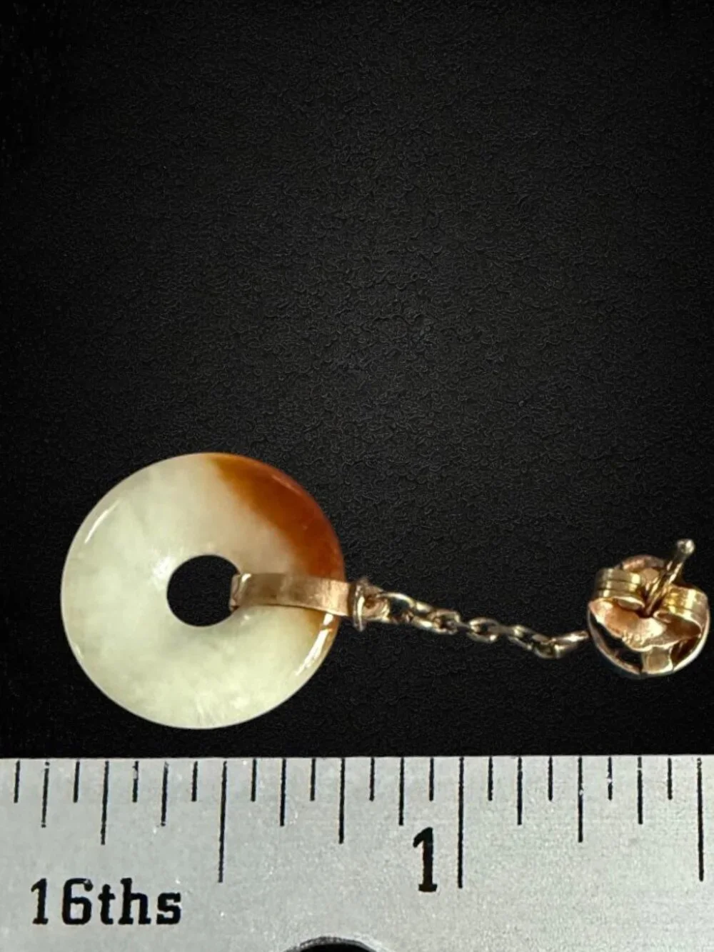 Vintage 14K Gold Natural Jade Pendant & Matching Earrings Set Chinese Fu Symbol